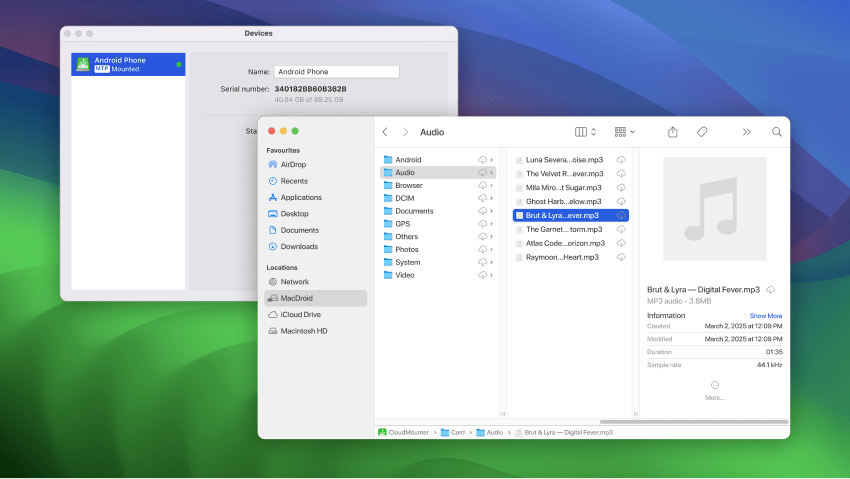 MacDroid is perfect for music transfer MacDroid is perfect for music transfer